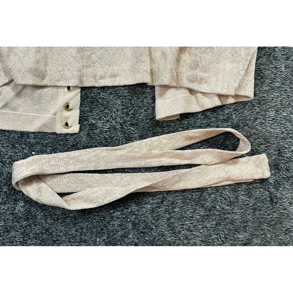 ST. John Collection Womens Size M Beige Long Sleeve Open Front Cardigan Sweater - Picture 7 of 8